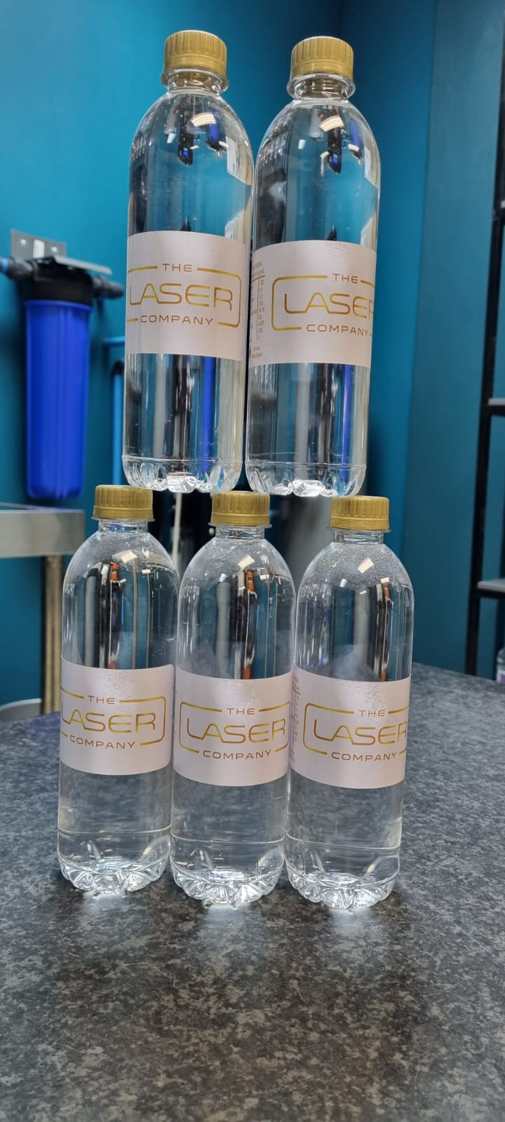 Laser Company branded bottles