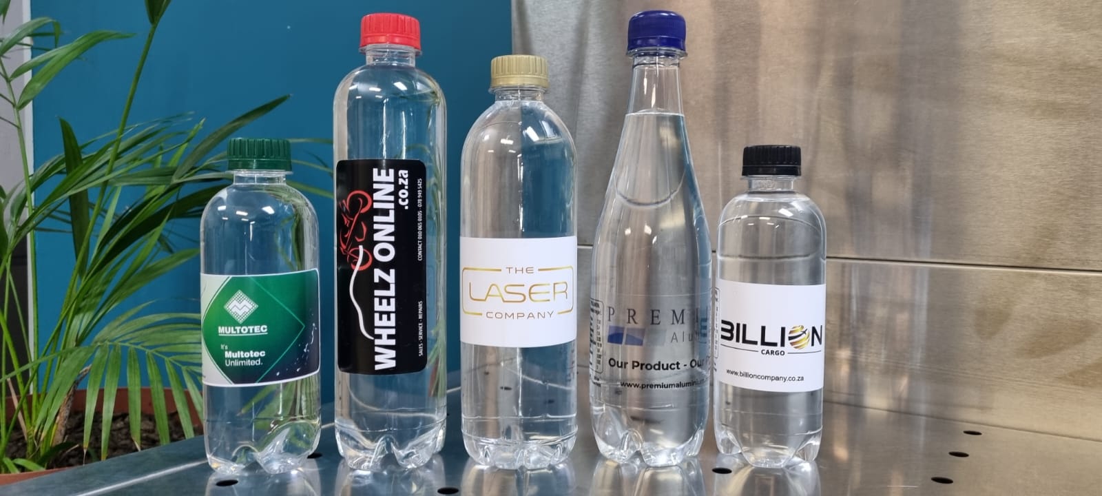 Mixed branded water bottle examples