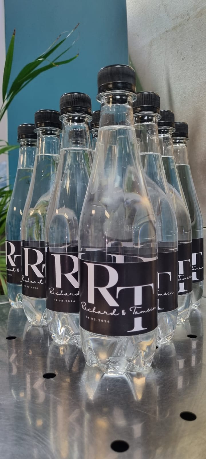Wedding branded water bottles